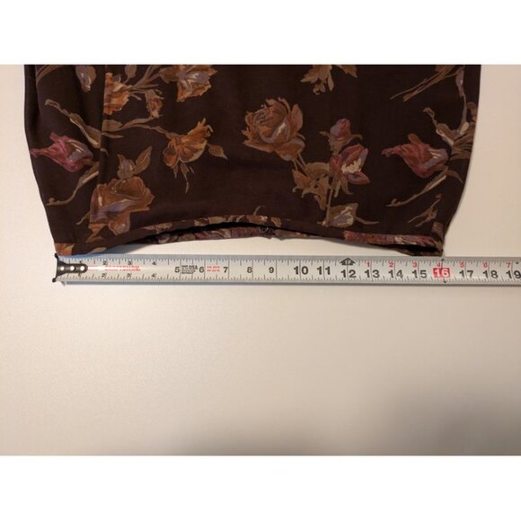 Vintage 90s Laura Ashley Burgundy Floral Faux-Wrap Maxi Skirt 12 - Picture 6 of 9